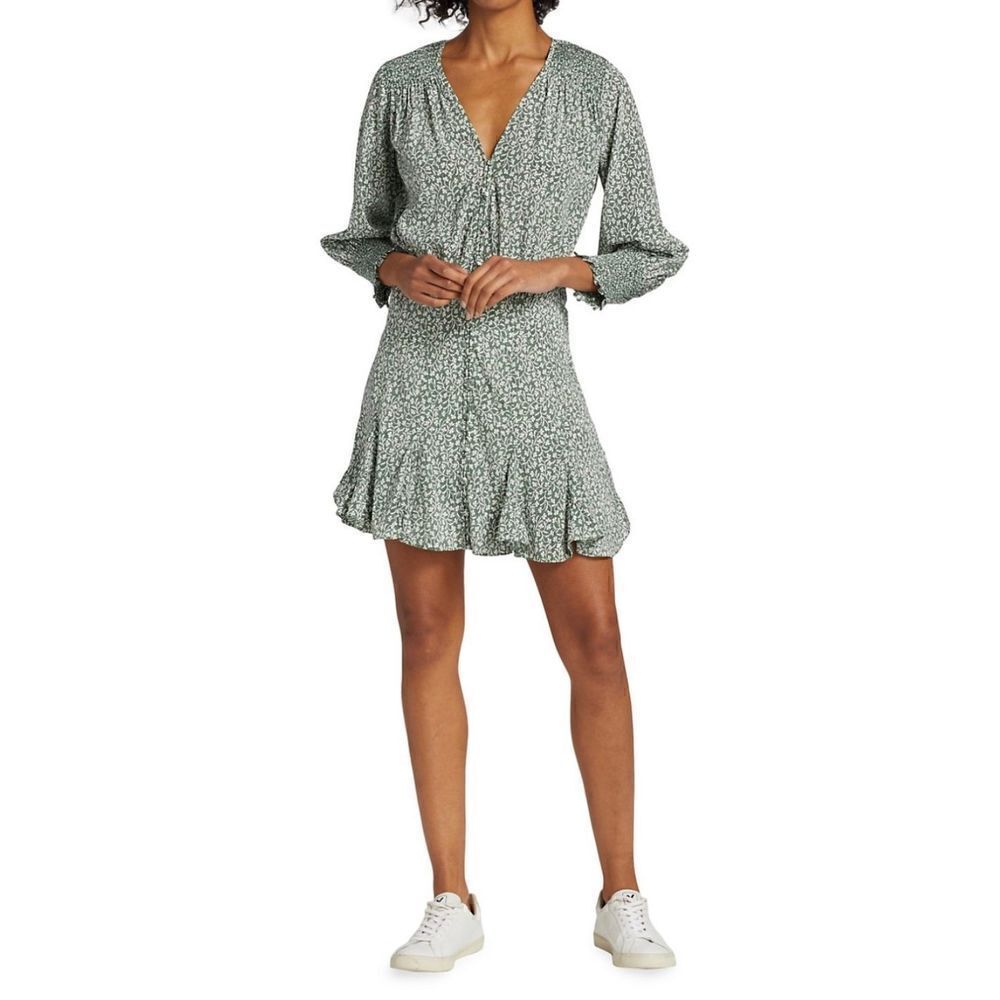 Veronica Beard Desio V-Neck Minidress in Forest Multi NWOT Size 16
